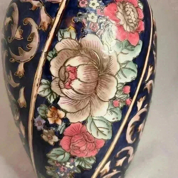 Vtg Large Glazed ceramic talk vase - Picture 3 of 4